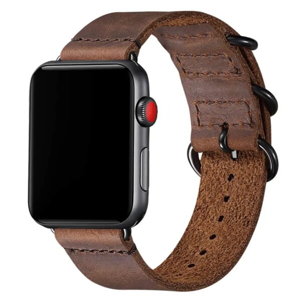 Vintage Genuine Leather for Apple Watch Ultra Band 49mm 45mm 41mm 44mm 42mm Retro Strap Iwatch Series 9 8 7 6 SE 5 4 3 40mm 38mm