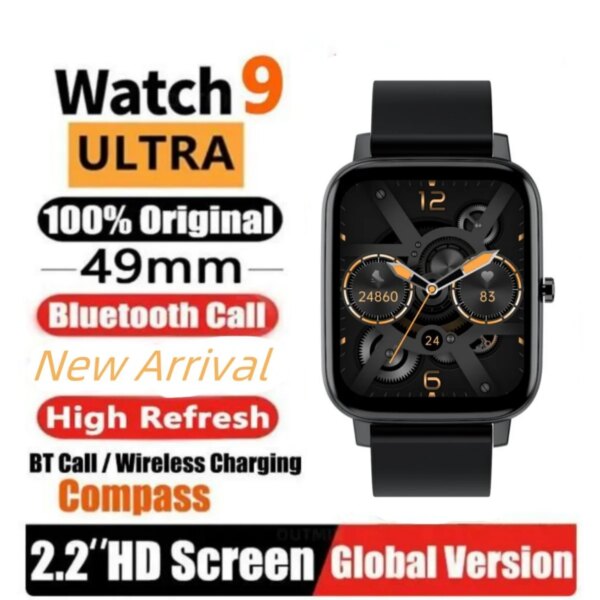 Watch 9 Ultra Smart Watch 49mm New NFC Men Women GPS Track Bluetooth Call BT Music Games Wireless Charging Smartwatch