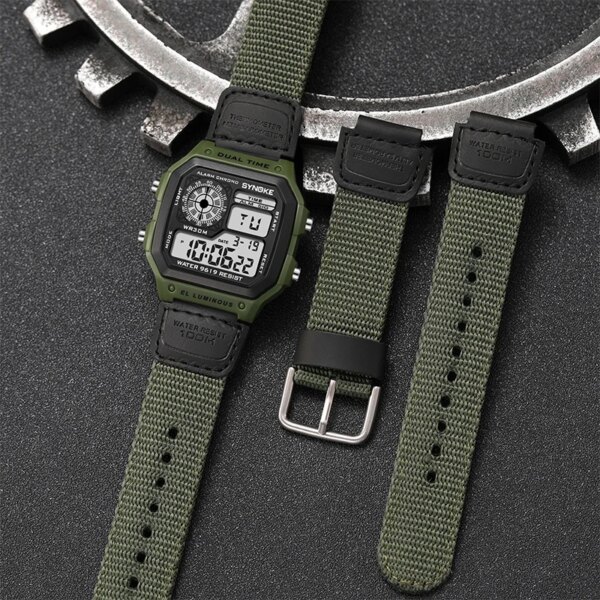 Watch For Men SYNOKE Brand Shockproof Waterproof Digital Men Watch Nylon Strap Electronic Sports Watches relogio masculino