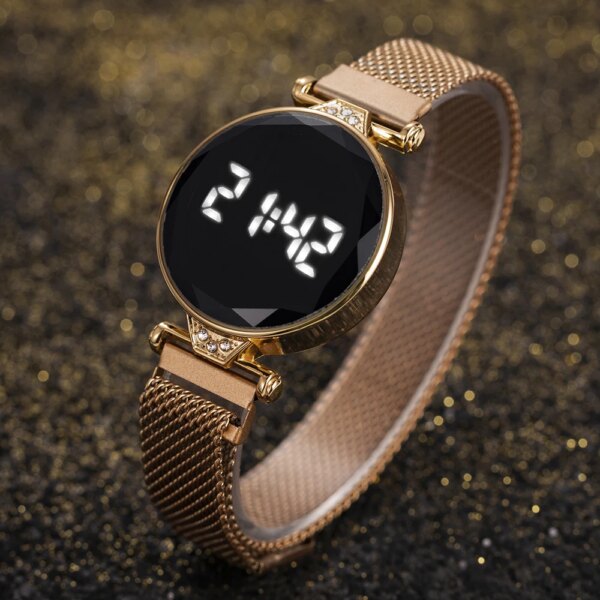 Watch For Women Milanese Magnetic Strap LED Digital Sport Wristwatch Electronic Clock Ladies And Girls Bracelet Relogio Feminino