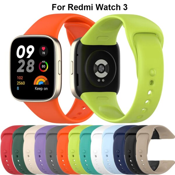 WatchBand Strap For Redmi Watch 3 Original SmartWatch Band Silicone WristBand Bracelet For Xiaomi Redmi3 Accessories Belt Correa