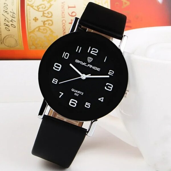 Women Black Watch Hot Sale Leather Band Stainless Steel Analog Quartz Wristwatch Lady Female Casual Watches