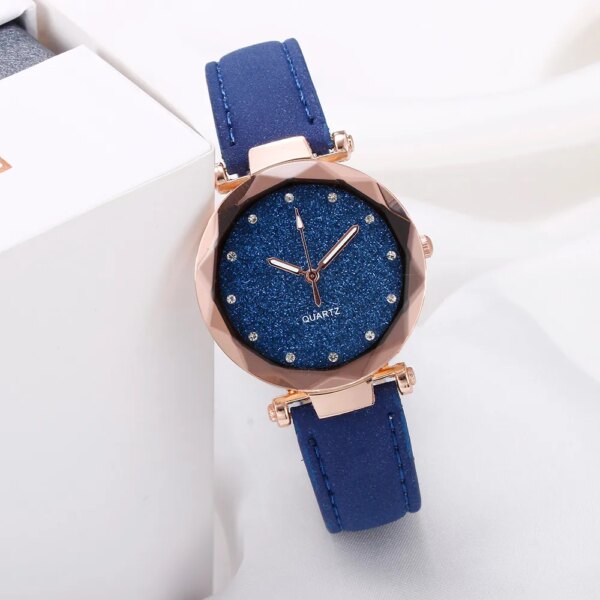 Women Fashion Korean Rhinestone Rose Gold Quartz Watch Female Belt Watch Women Watches Relogio Wristwatch Women Wristwatch