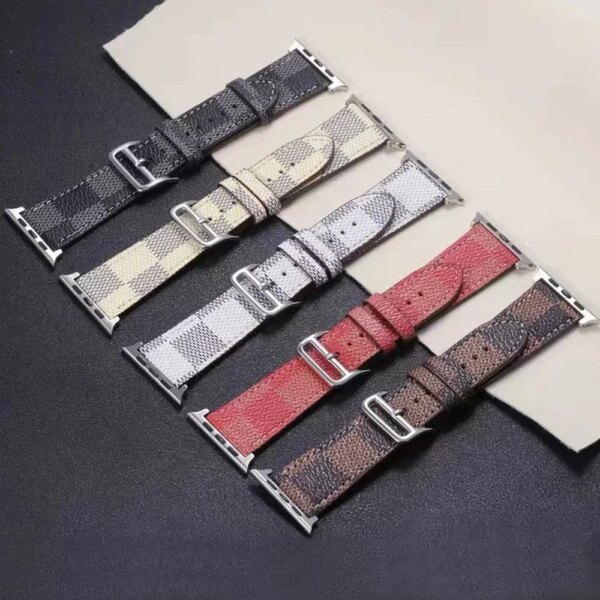 Women Leather Band For Apple Watch Band 38mm 40mm 42mm 44mm Belt For iWatch Series 9 8 7 41 45mm Ultra 49mm Girls Printing Strap