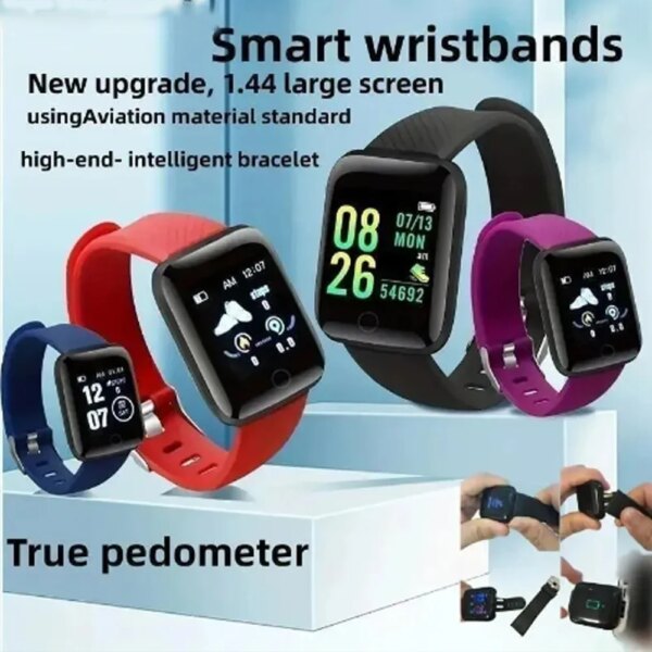 Women Smartwatch BT Digital Watch Sports Pedometer Wireless Bluetooth Headsets Sleep Monitor Walking Exercise Smart Band 116plus