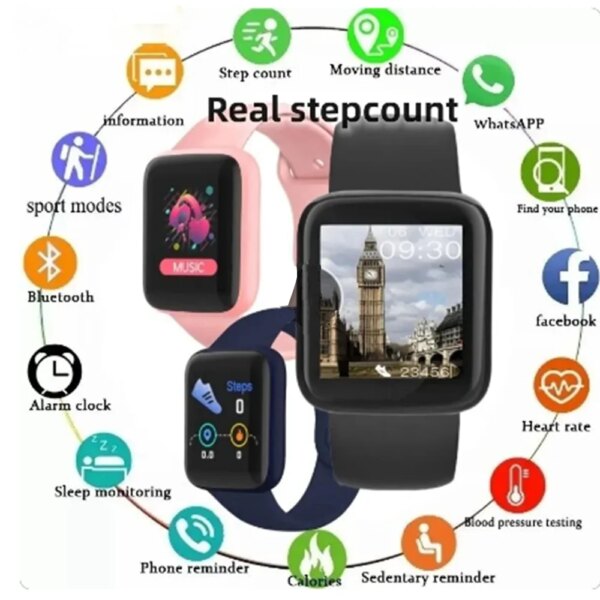 Women Smartwatch Real Stepcount Fitness Multi Function Step Connected Smart Watch For Men Suitable For And Android Phone Y68SPro