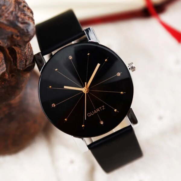 Women Watch Luxury Design Pu Leather Strap Line Analog Quartz Ladies Wrist Watches Fashion Couple Watches Montre Femme Relogio