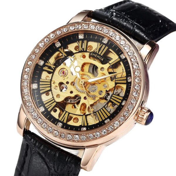 Women's Mechanical Watches Brand Luxury Automatic Mechanical Skeleton Watches for Women Diamond Ladies Watches Relogio Faminino