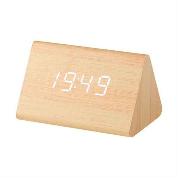 Wooden Wall Clock Electronic Watch Desk Digital Despertador Alarm Moment Bedroom Decoration Table And Accessory Smart Hour