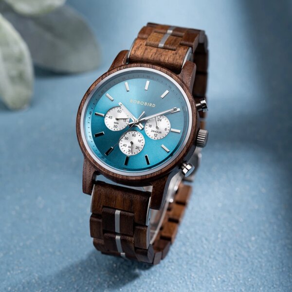 Wooden Watch Men BOBOBIRD Top Brand New Fashion Sports Quartz Wristwatch Chronograph Personalized Groomsmen Anniversary Gift Box