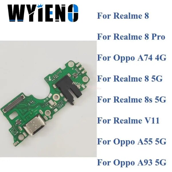 Wyieno For Realme 8 8S 5G Pro V11 USB Dock Charging Port Charger Plug Flex Cable Audio Headphone Jack Microphone Board