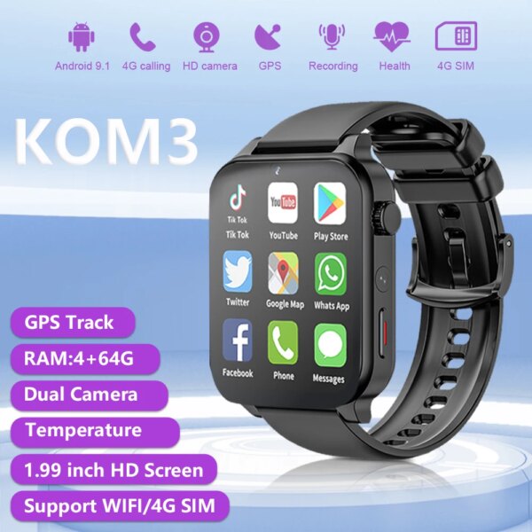 XUESEVEN KOM3 4G LTE Smart Watch 4G+64G 1.99\