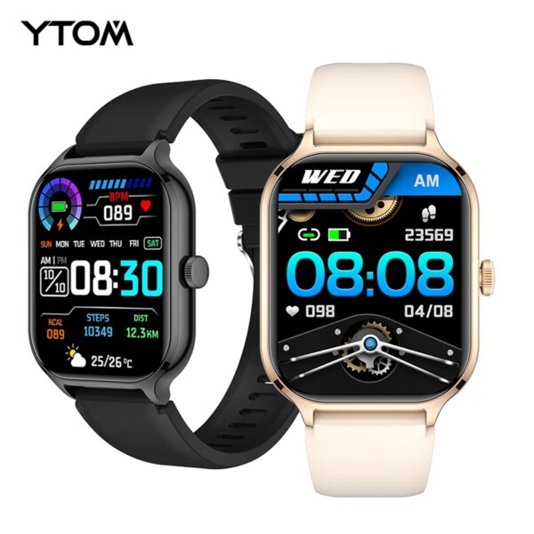 YTOM Smart Watch For Men Women Gift Full Touch Screen Sports Fitness Watches Bluetooth Calls Digital Smartwatch