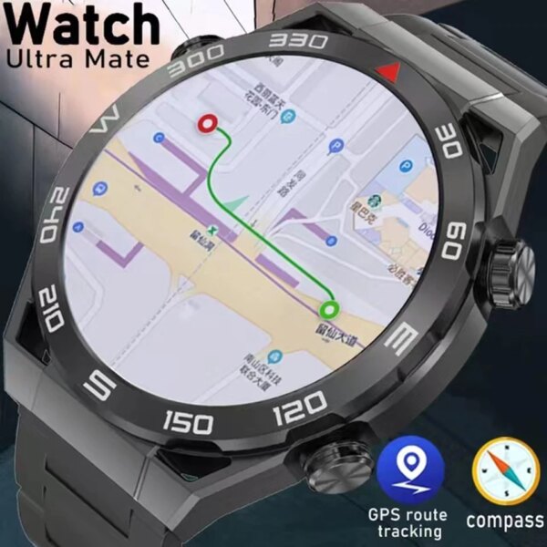 YuXiBaTi 2024 New NFC Bluetooth Call Smartwatch GPS Tracker Motion Bracelet Fitness For Huawei Watches Ultimate Smart Watch Men