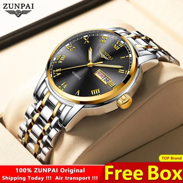 ZUNPAI Men's Mechanical Top Luxury Automatic Mechanical Watches Men's Casual Fashion Waterproof Calendar Mechanical Clock