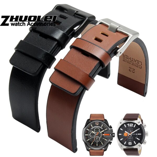 cow Leather strap for DIESEL watchband fit DZ7312 | DZ4323 | DZ7257 with stainless steel pin buckle strap24 26 27 28 30mm bands