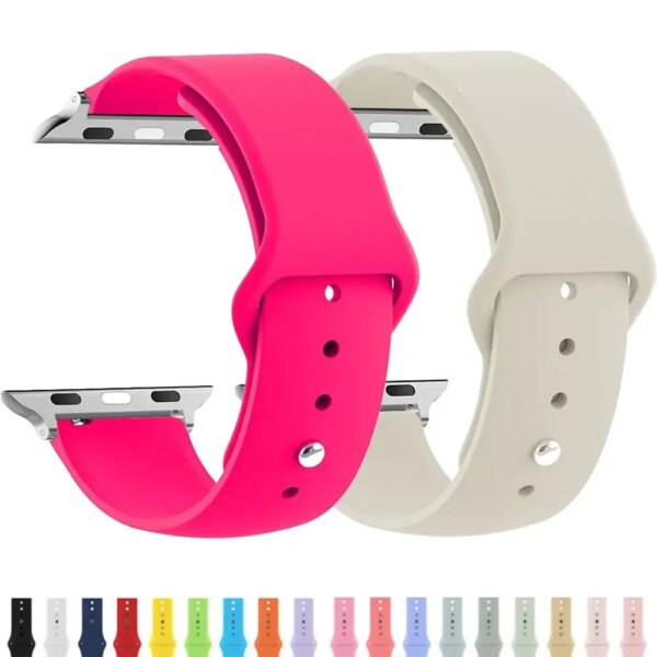 strap For Apple Watch bands 40mm 44mm 49mm 45mm 41mm 38mm 42mm Silicone belt bracelet iWatch series se 9 8 7 6 5 3 ultra 2 band