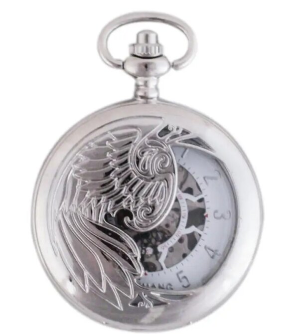 10pcs/lot Antique Steampunk Hollow Phoenix Skeleton Mechanical Pocket Watch  with Chain Gift Watch Collection