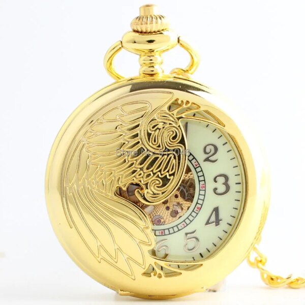 10pcs/lot Golden Phoenix Flip Mechanical Pocket Watch Watches Classic  Gift  Watches Hot Sell