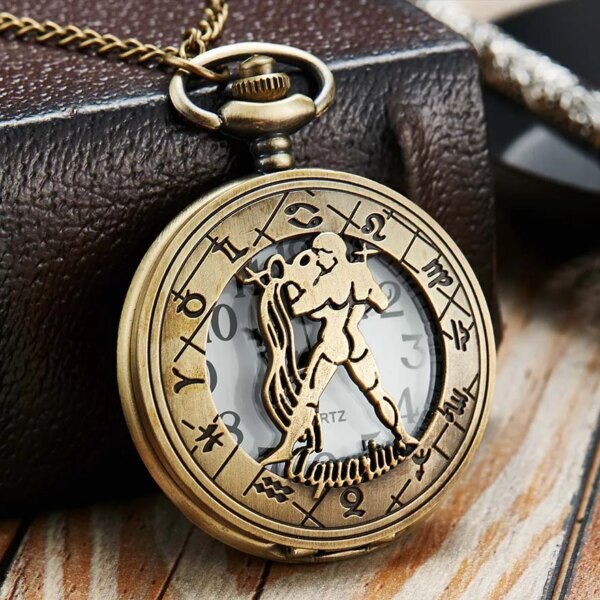 12 creative personality necklace constellations pocket watches retro pocket watches cheap holiday gifts