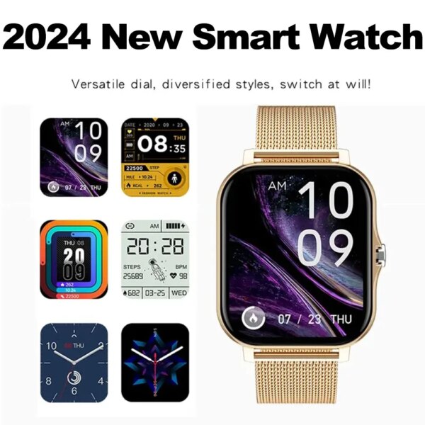 2024 New Smart Watch For Men Women Gift Full Touch Screen Sports Fitness Watches Bluetooth Calls Digital Smartwatch Wristwatch