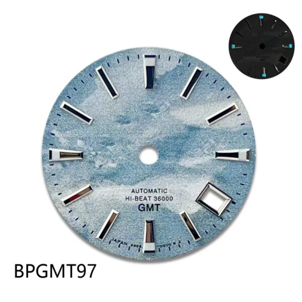 28.5mm Blue Sky White Cloud Design BGW9 Night Glow NH34/35 Dials Watch Accessories Customized Watch