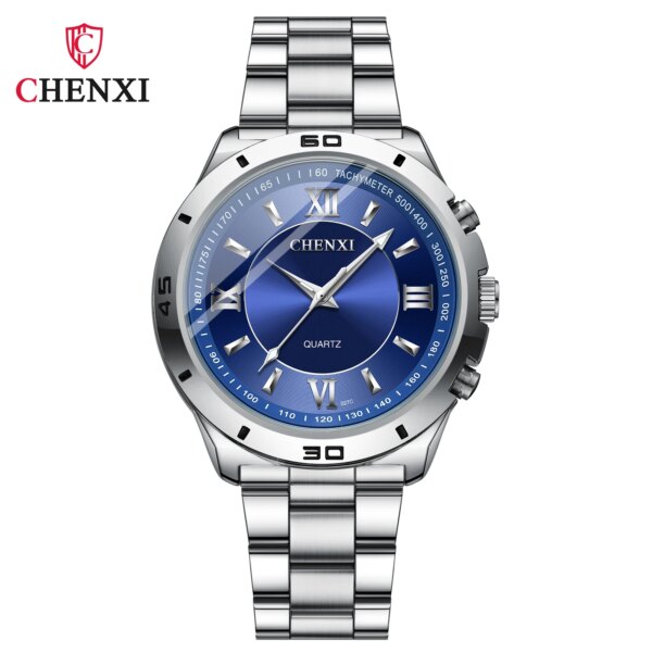 Fashion Chenxi Top Brand Men Women Full Stainless Steel Silver Quartz High Cost-effectiveness Simple Business Couple Wrist Watch