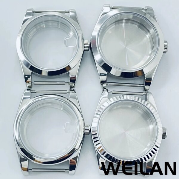 36mm 40mm Silver Watch Case Waterproof Sapphire Crysta Fit NH34 NH35 NH36 NH38 NH70 NH72 ETA2824 PT5000 Movement