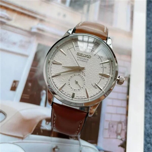 2024 New SEIKO Exquisite Dial Men's Watch Quartz Movement Creative Four Needle Dial High Quality Comfortable Fine Leather Watch