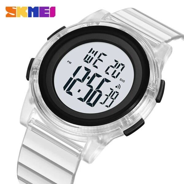 SKMEI 1997 Chrono Sport Watch Transparent TPU Strap Back Light Digital Wristwatch Waterproof Alarm reloj hombre for Mens Women