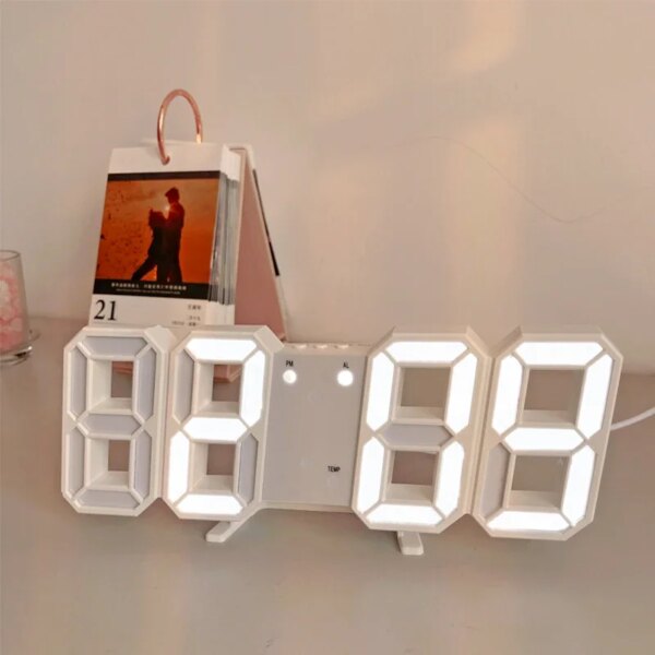 Wall Clocks Nordic Digital Alarm Clocks Hanging Watch Snooze Table Clocks Calendar Thermometer Electronic Clock Digital Clocks