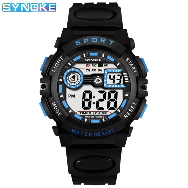 SYNOKE Men Student Movement Digital Watch Waterproof Fall Proof And Shock Resistant Multi Function Sports Watch Boy Luminous