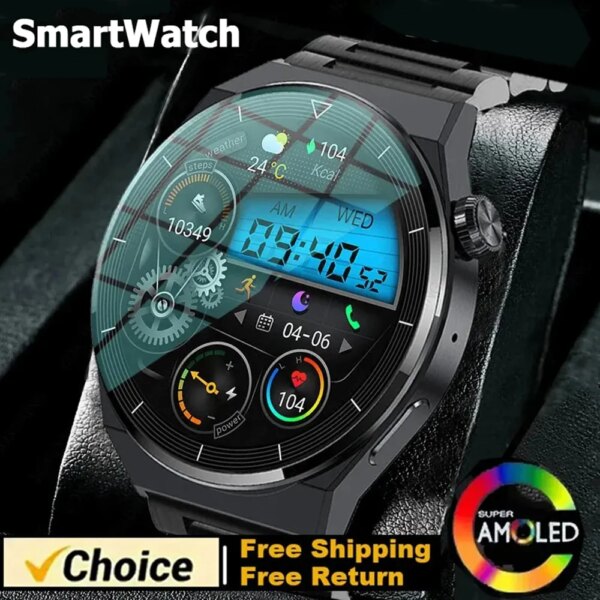 For Men Women Smart Watch New Bluetooth Call Full Touch Amoled Diy Dails Sports Waterproof SmartWatch Pk Gt3 Pro Gt4 Pro Watches