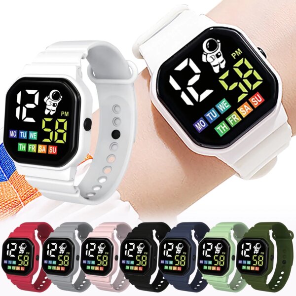 Waterproof Sports Watch For Kids Boy Girl Outdoor Silicone Strap Electronic Watches Children Students LED Digital Wristwatches