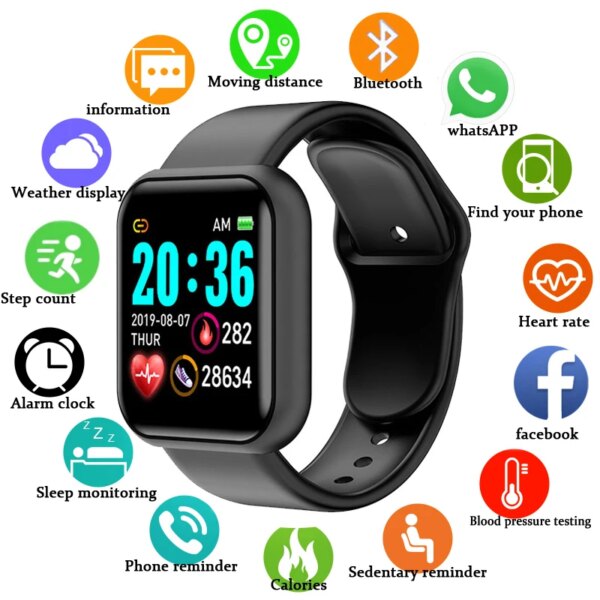 116plus Smart Watch Men Blood Pressure Waterproof Smartwatch Women Heart Rate Monitor Fitness Tracke Watch Sport For Android IOS