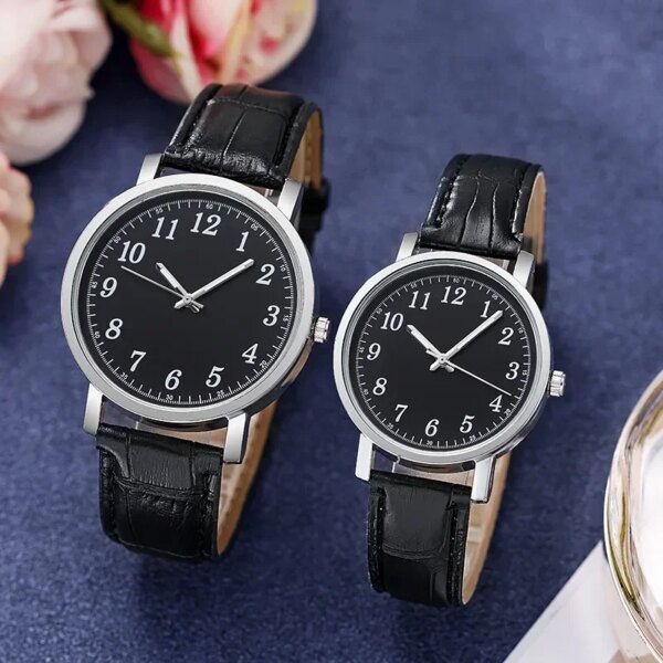 Trendy Pu Leather Wrist Watch Men Woman Couples Watches Clock Quartz Watch Daily Business Office Hand Jewelry Accessories Gift