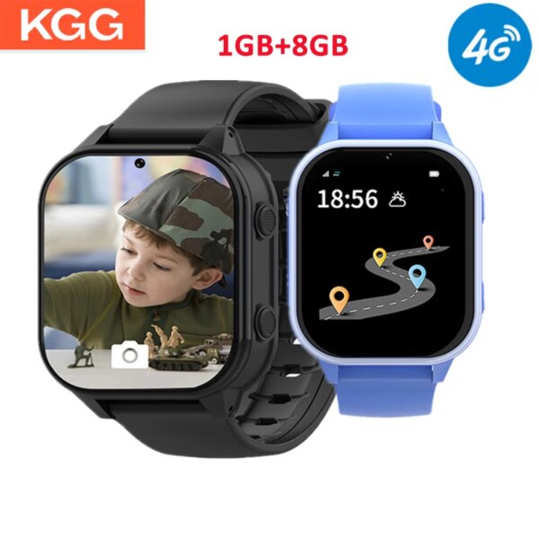 1GB+8GB 4G Kids Smart Watch Video Call GPS WIFI SOS IP67 Waterproof Camera Monitor Tracker Location Phone Watch Child Smartwatch