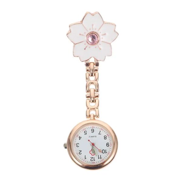 1Pc Nurse Pin Clip- on Hanging Lapel Nurse Pin Silicone Brooch Pocket Watch Flower Lapel Pocket Watch