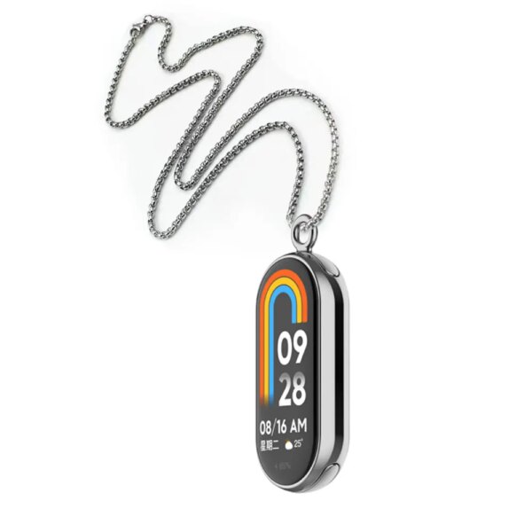 1Set Pendant Necklace for Xiaomi Mi Band 8,Metal Chain Buckle for Mi Band 8 Wristband Adapter Connection Accessories