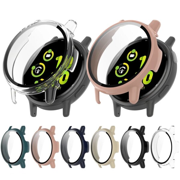 1pc PC Material Tempered Film One-piece Watch Case for Garmin Vivoactive 5/ Garmin Active 5 Case Watch Screen Protector