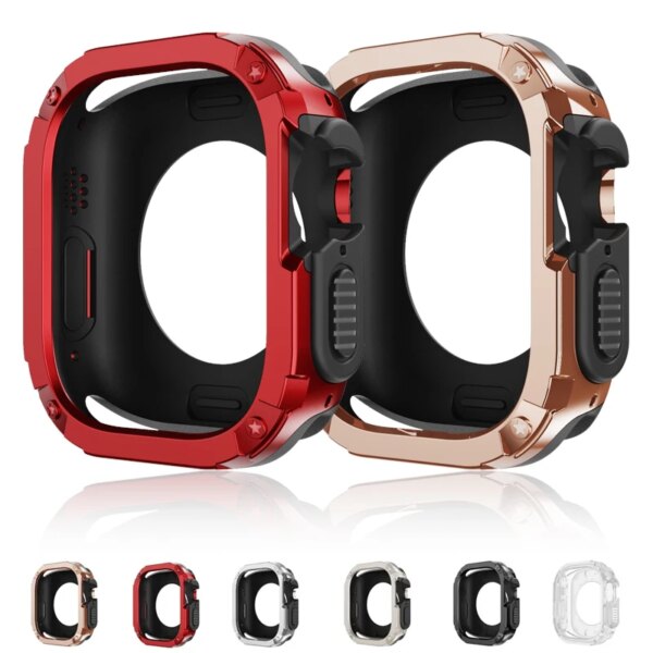 2 In 1 Case for Apple Watch 49mm 41mm 45mm 40mm 44mm TPU + PC Shockproof Protector Bumper for Iwatch Series Ultra 9 8 7 6 5 4 SE