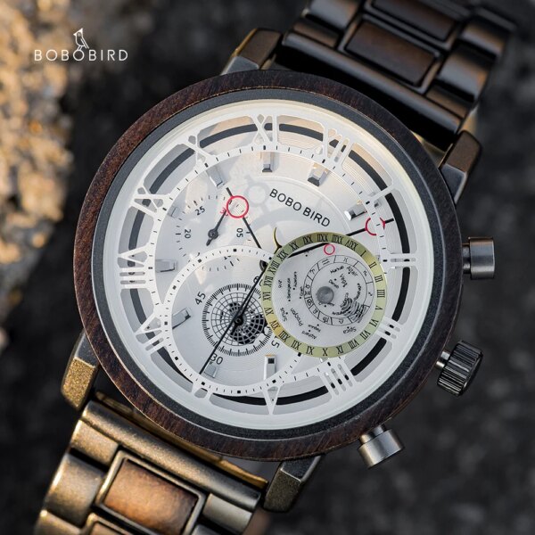 2021 BOBO BIRD Automatic Mechanical Watches Male Luxury Quartz Wrstwatch Japanese Movement Valentine's Day Gifts  часы мужские