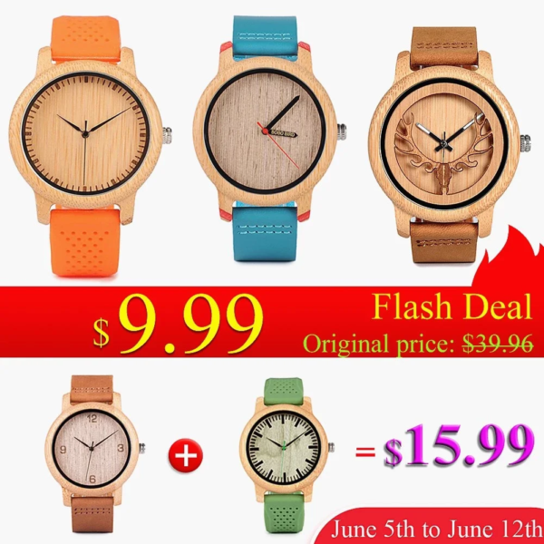 2022 BOBO BIRD Big Sale Wooden Men Watch Leather Quartz Wristwatch Luxury Vintage Clock Relogio Masculino Dropshipping