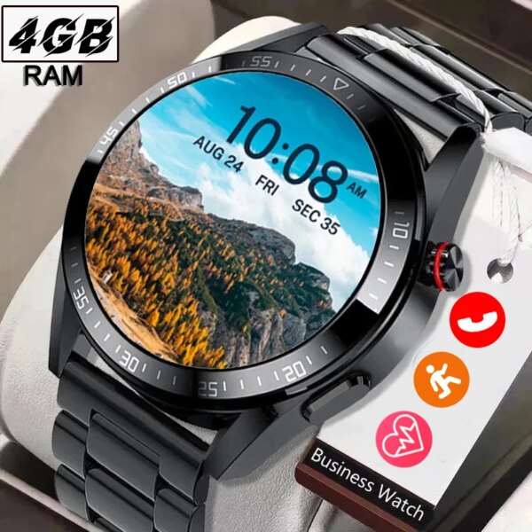 2023 AMOLED Screen Smart Watch Men 4G Memory Local Music Player 466*466 Bluetooth Call Sports Man Smartwatch For Samsung Huawei