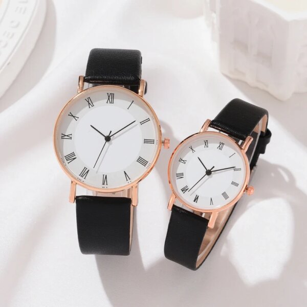 2023 Luxury Women Couple Watch Bracelet  Wristwatches Fashion Ladies Quartz Leather Strap Bracelet Clock Gift Montre Femme 2Pcs