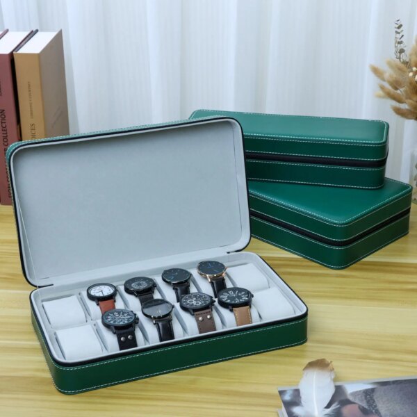 2023 New 6/10/12 Girds Portable Watch Storage Boxes Organizer with Zipper Classic Style  Multifunctional Watch Display Box