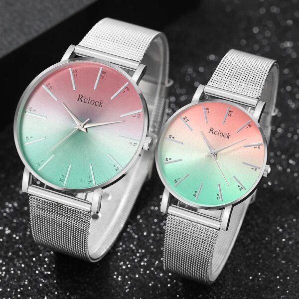 2023 New Couple Simple Watch Fashion Wristwatches For Women And Man Stainless Mesh Quartz Clcok Watch