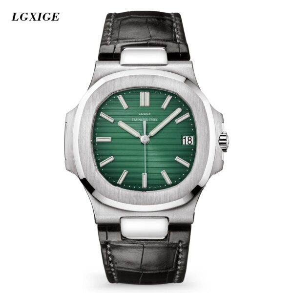 2023 New Fashion Genuine Leather Men Watch Green Dial Top Brand Luxury Watch Best Gift For Men Military Army Watch unisex clock