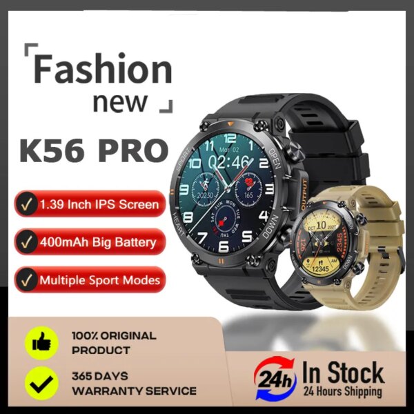 2023 New K56 Pro Smart Watch for Men Bluetooth Call Sport 400mAh Long Standby 1.39 Inch 360*360 HD Screen Outdoors Smartwatch