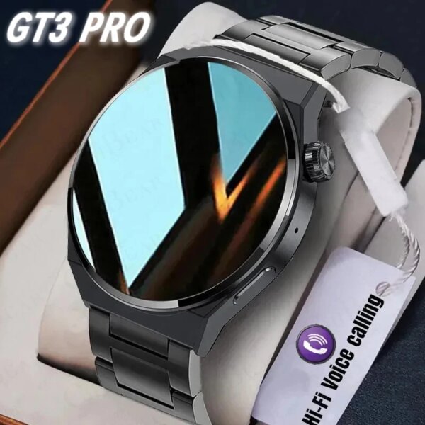 2024 Bluetooth Call Smart Watch Men GT3 Pro AMOLED 390*390HD Screen Heart Rate IP67 Waterproof SmartWatch Man For Android IOS